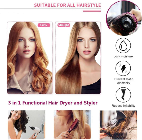 3 in 1 Hot Air Brush One-Step Hair Dryer And Volumizer Styler and Dryer Blow Dryer Brush Professional 1000W Hair Dryers 15 sold in last 7 hours